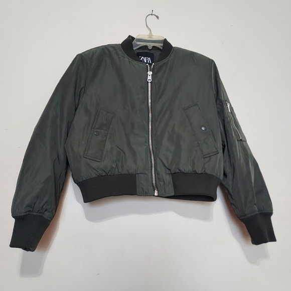ZARA ZW COLLECTION Cropped Bomber Jacket - Picture 11 of 14